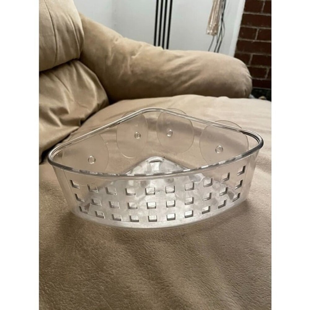 Clear Plastic Suction Cup Corner Basket